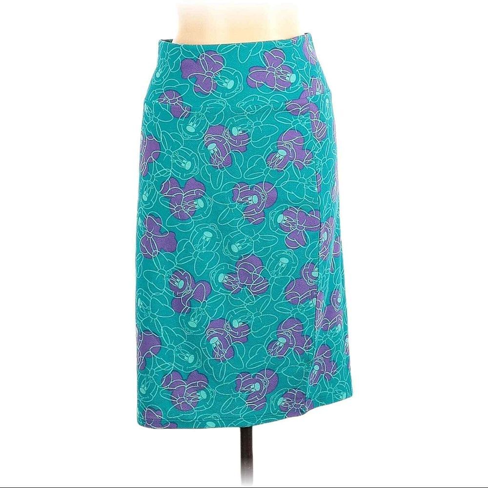Lularoe Skirt Womens XS Blue Disney Minnie Mouse Cassie Casual Stretch